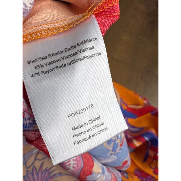 ModCloth Bohemia Bound Peplum Tank Top Orange Bali Floral Women's S NWT - Picture 5 of 5